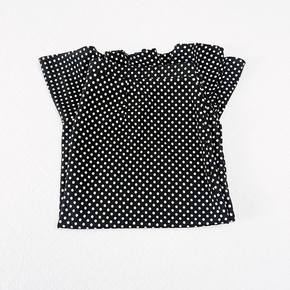 Michael Kors Fringe Skirt Polka Dot B;ack and White SZ 10 - Picture 4 of 7